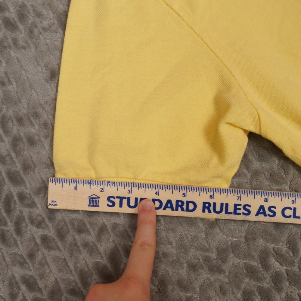 Polo Ralph Lauren Polo Shirt Mens XL Yellow Pique Cotton Classic